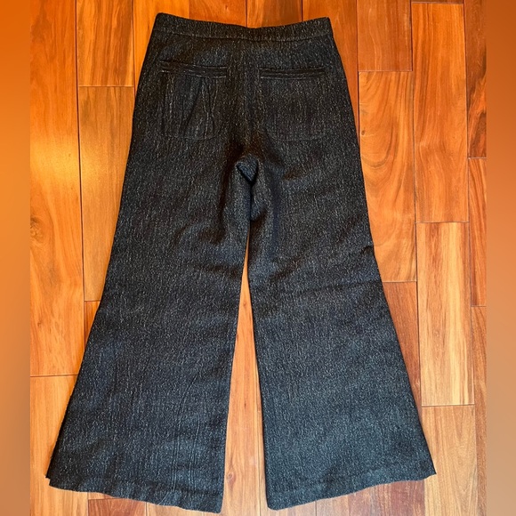 Free People Black Tweed Wide-Leg Wool Pants - Picture 8 of 9